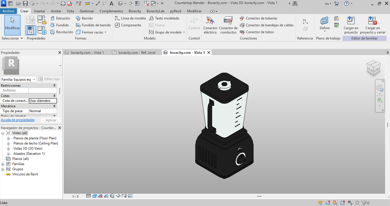 Countertop Blender Revit Family - BIM Model | Boracity