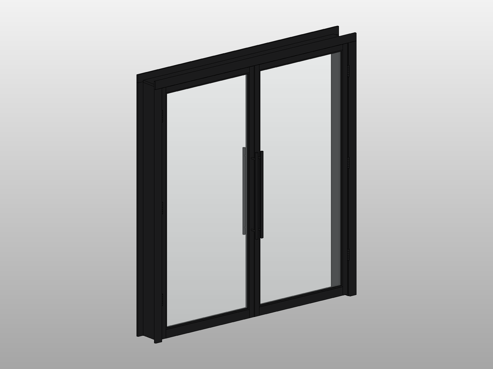 70s Frame Texture Double Black Frame Glass Door Revit Family 72x80 in | Boracity