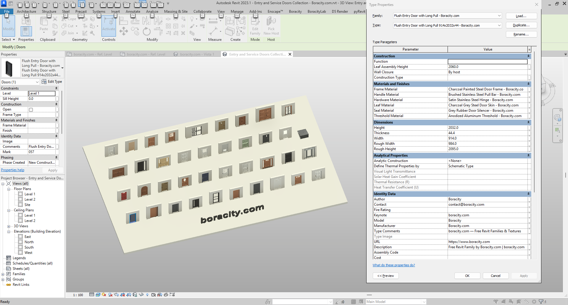 Entry Doors Revit Collection, 39 Families | Boracity