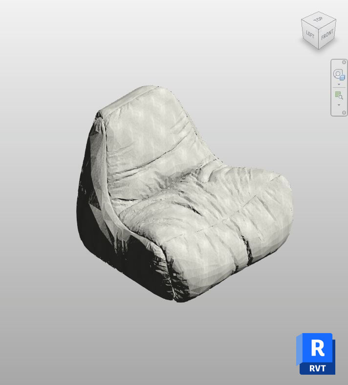 Gray Fabric Puff Armchair Revit Family | Boracity