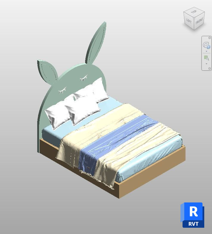 Mint Green Rabbit Kids Bed Revit Family | Boracity