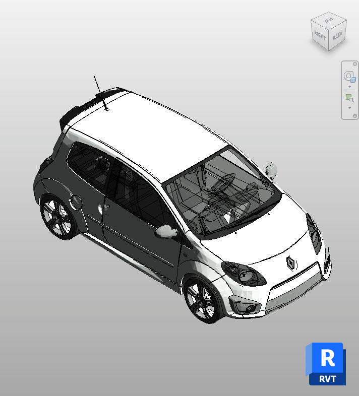 Compact White Hatchback Car Revit Family | Boracity