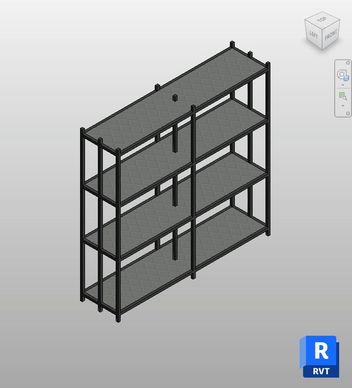 Black Metal Storage Rack Revit Family | Boracity