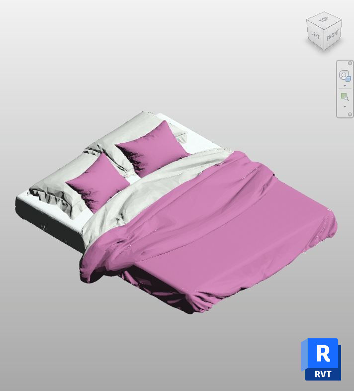 Lavender Duvet Double Bed Revit Family | Boracity