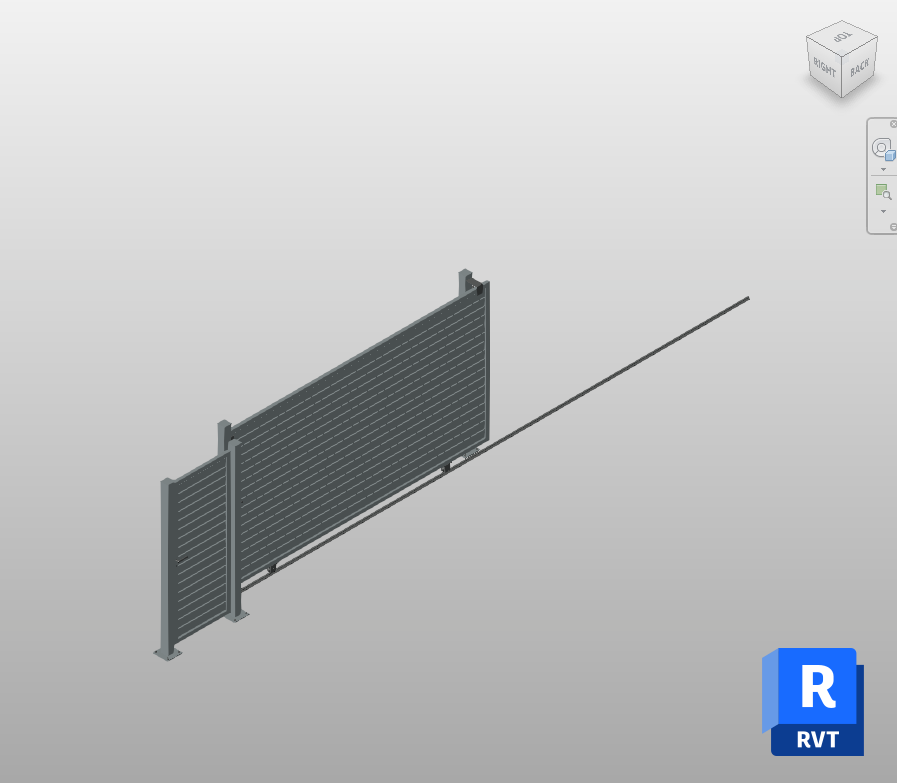 Slat Sliding Gate and Walk Door Revit Family | Boracity