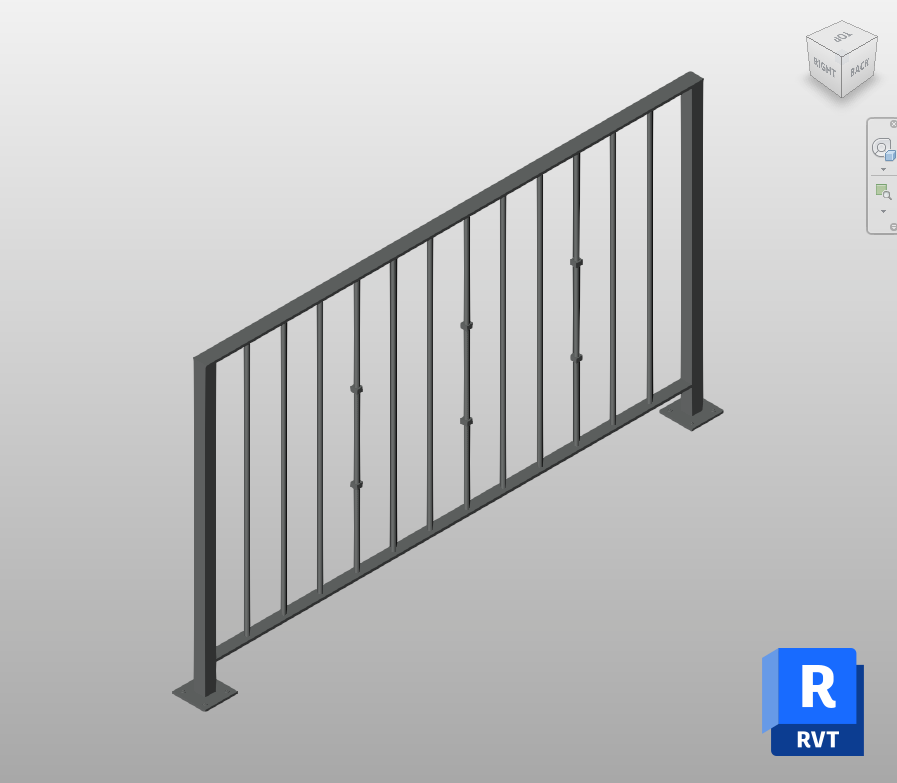 Balcony Railing Revit Family 72x42 in | Boracity