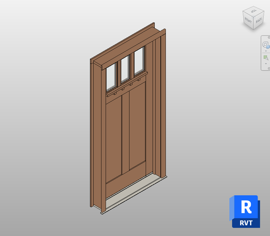 Craftsman Door with Dentil Shelf Revit Family | Boracity