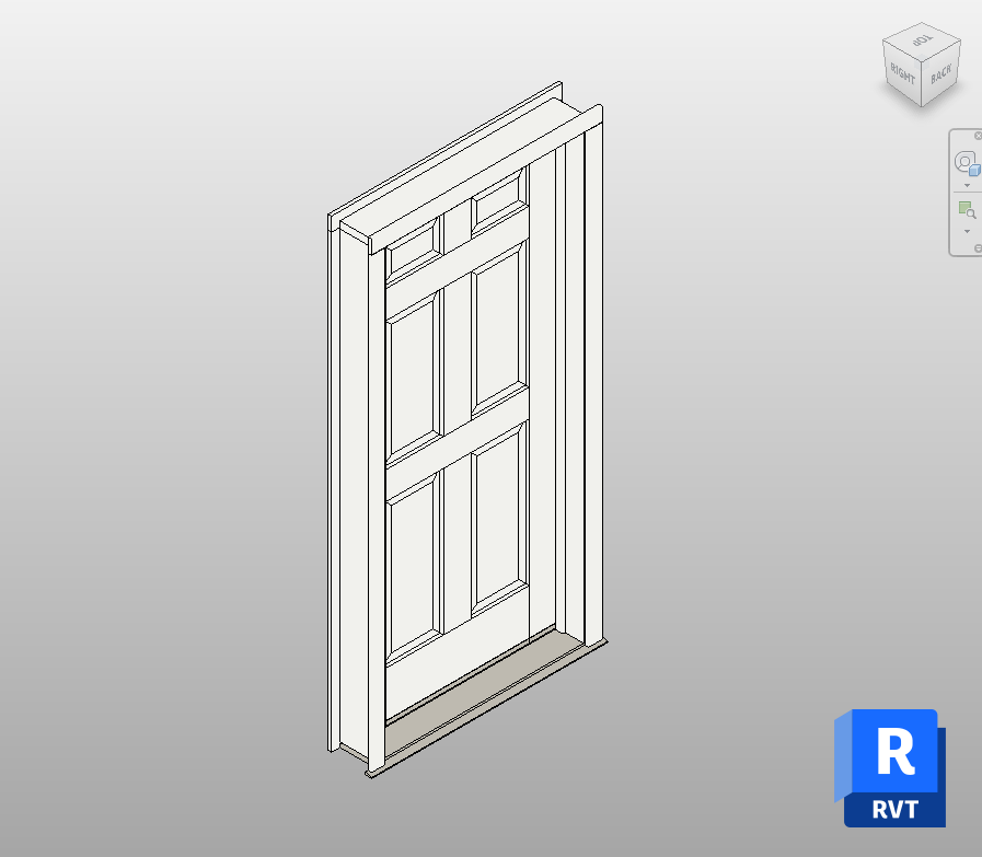 Six-Panel Fiberglass Entry Door Revit Family | Boracity
