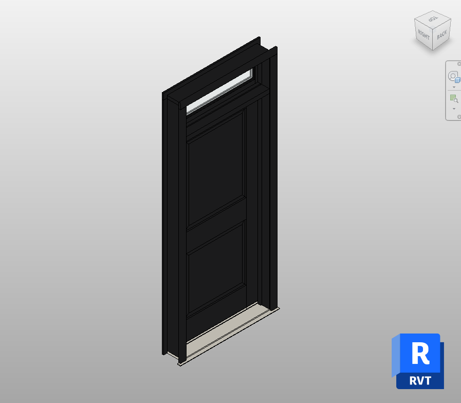 Entry Door with Transom Revit Family 36x96 in | Boracity