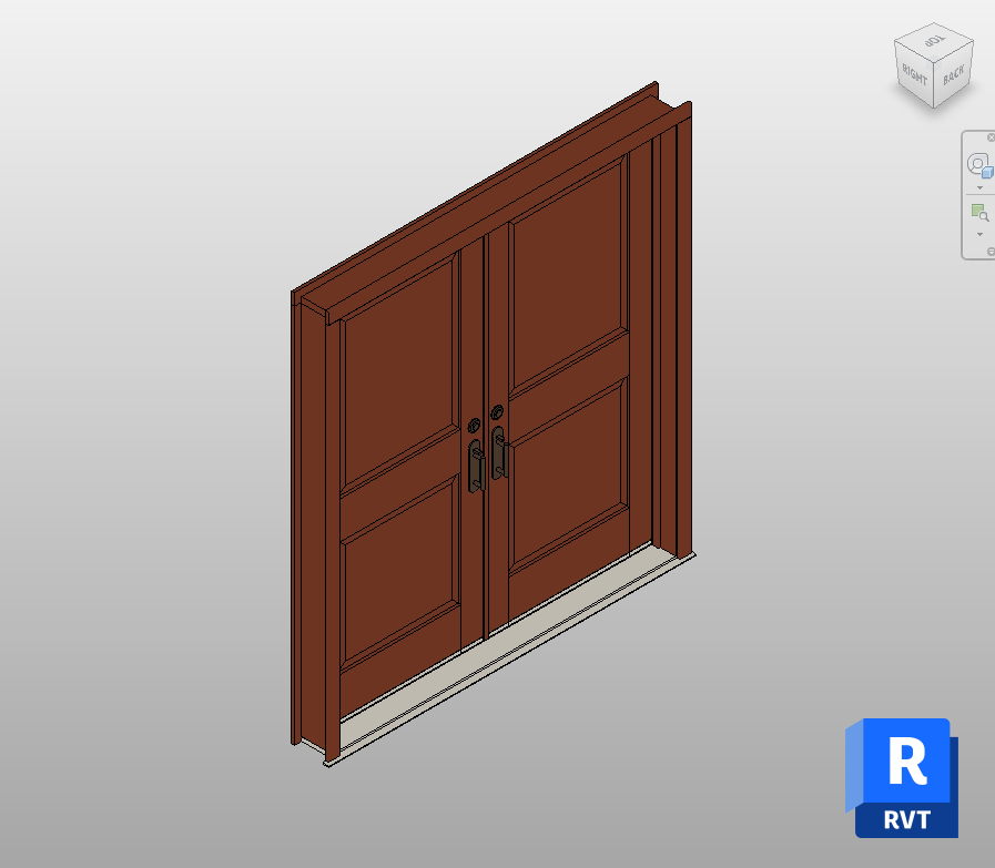 Double Entry Door Revit Family 72x80 in | Boracity