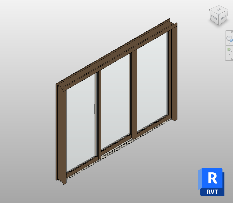 Three-Panel Sliding Patio Door Revit Family | Boracity