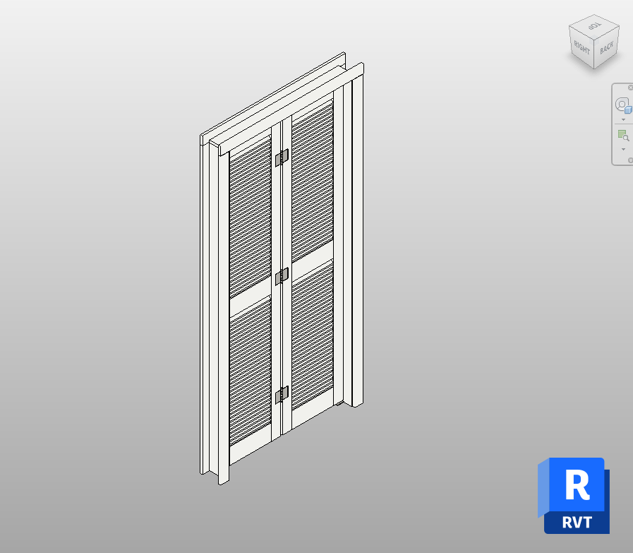 Louvered Bi-Fold Door Revit Family 36x80 in | Boracity