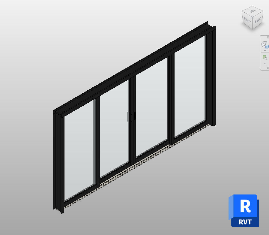 Four-Panel Sliding Patio Door Revit Family | Boracity