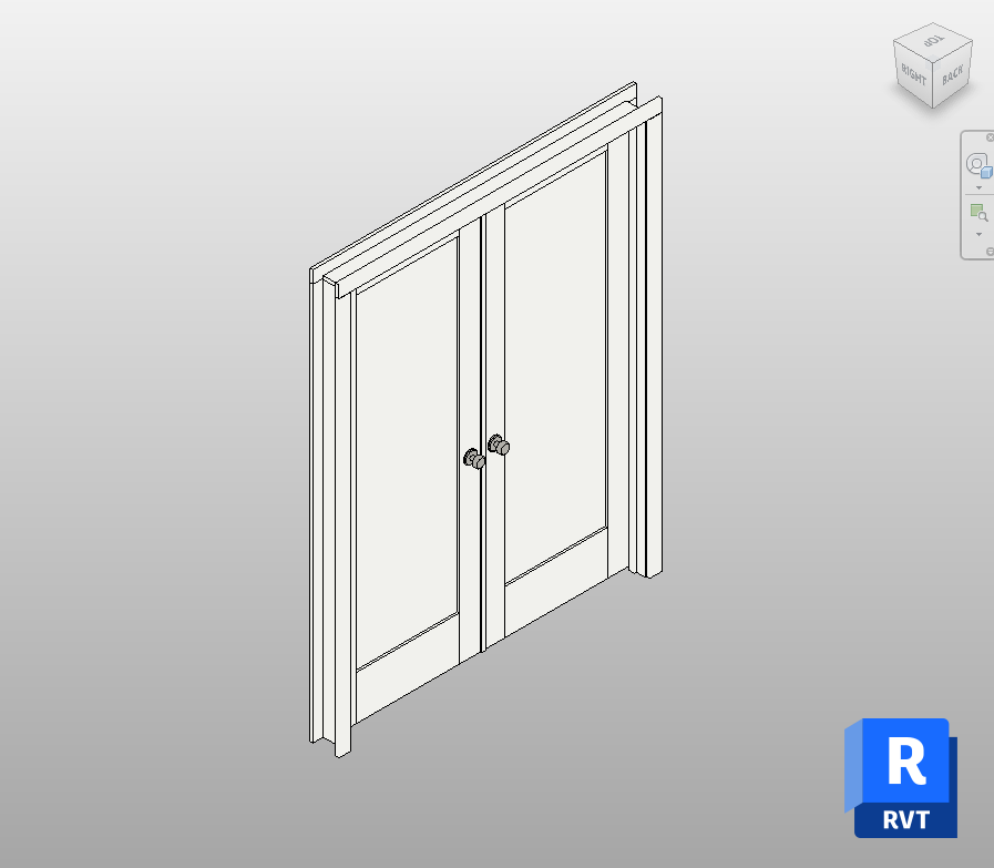 Double Shaker Door Revit Family 60x80 in | Boracity