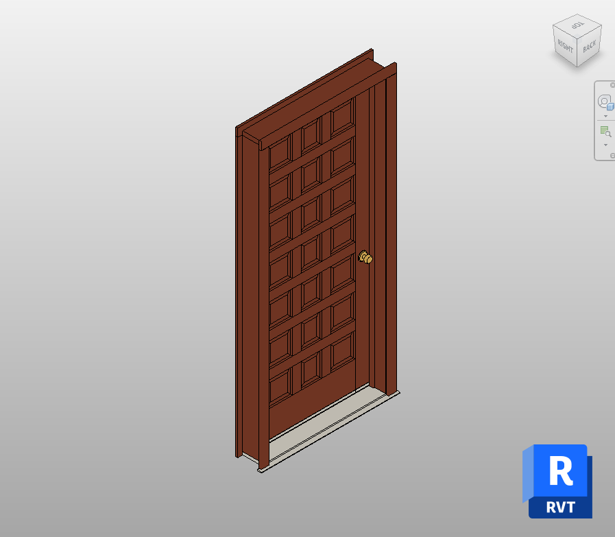 Cushion Panel Wood Door Revit Family 36x84 in | Boracity