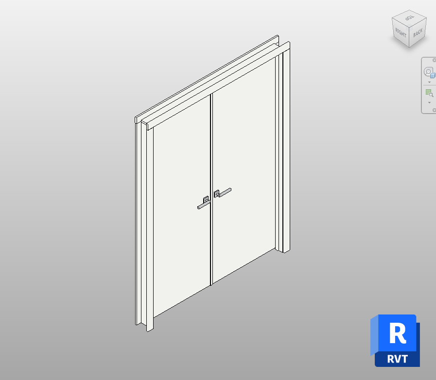 Double Flush Door Revit Family 60x80 in | Boracity