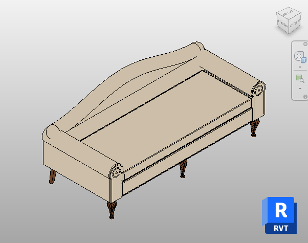 Camelback Sofa Revit Family - BIM Model | Boracity
