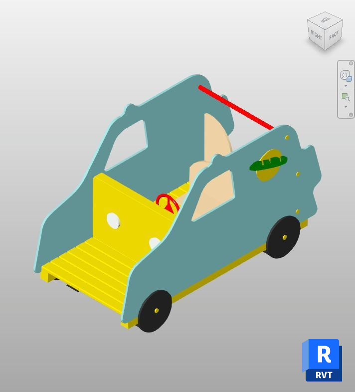 Blue-Yellow Car Play Structure Revit Family | Boracity