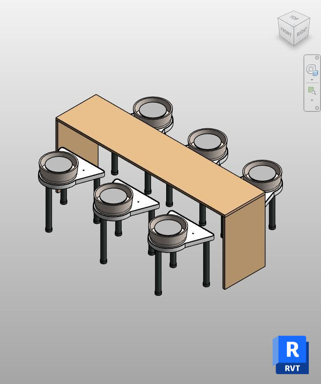 Oak Clay Workshop Table Revit Family | Boracity