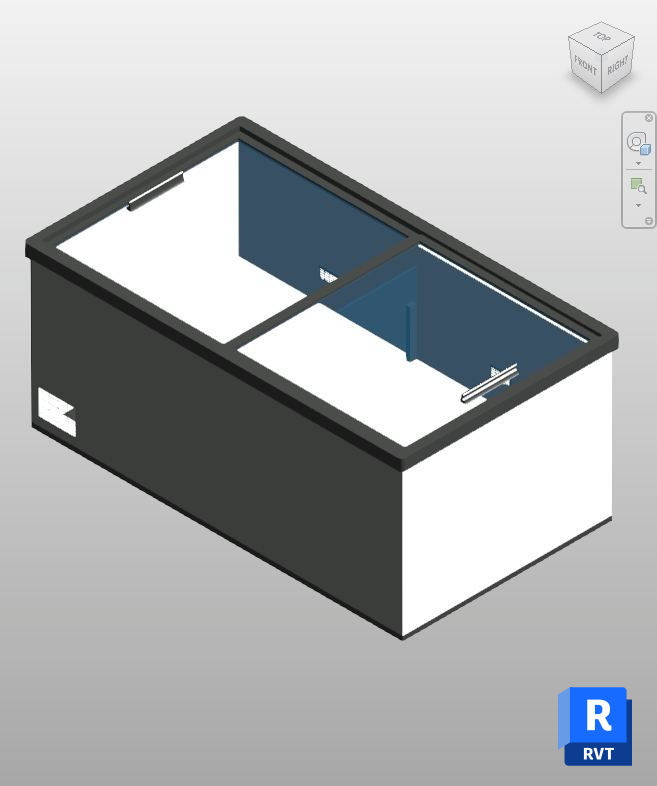 Black Steel Commercial Freezer Revit Family | Boracity
