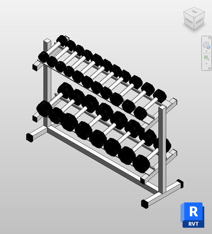 Steel Dumbbell Rack Revit Family | Boracity