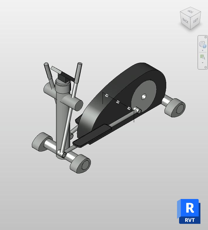 Black Steel Elliptical Trainer Revit Model | Boracity
