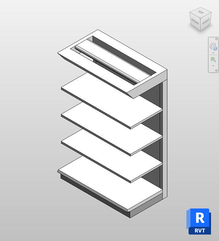 White Retail Display Shelving Revit Family | Boracity