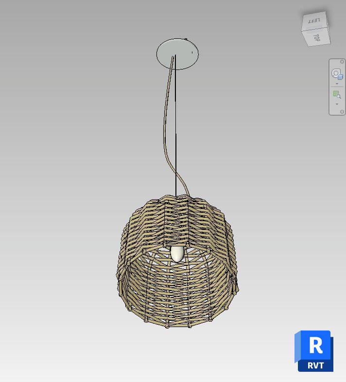 Woven Rattan Pendant Lamp Revit Family | Boracity