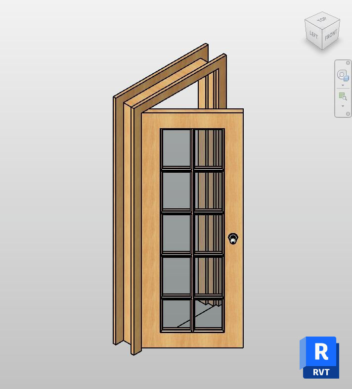 Oak Glass Panel Interior Door Revit Family | Boracity