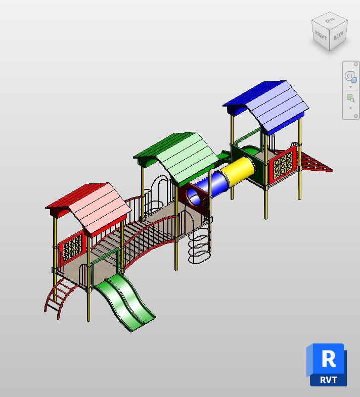 Colorful Roof Playground Set Revit Family | Boracity