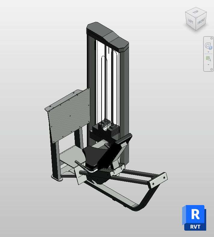 Black Steel Leg Press Machine Revit | Boracity