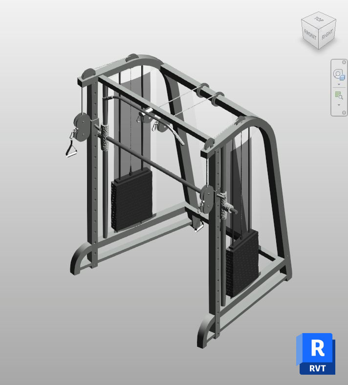 Steel Gray Cable Machine Revit Family | Boracity