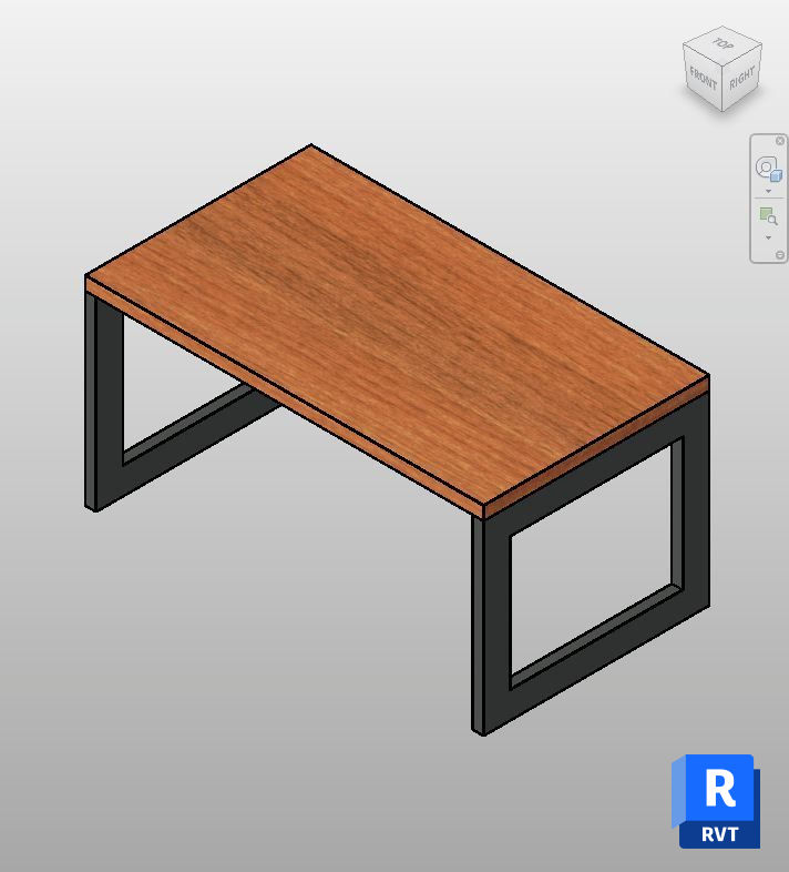 Industrial Oak Metal Table Revit Family | Boracity