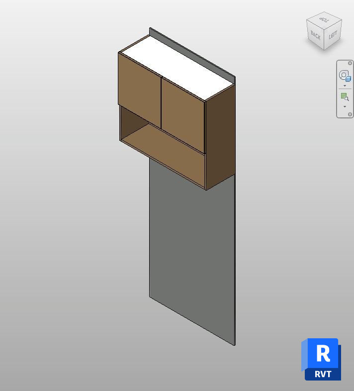 Walnut Overhead Cabinet with Niche Revit | Boracity