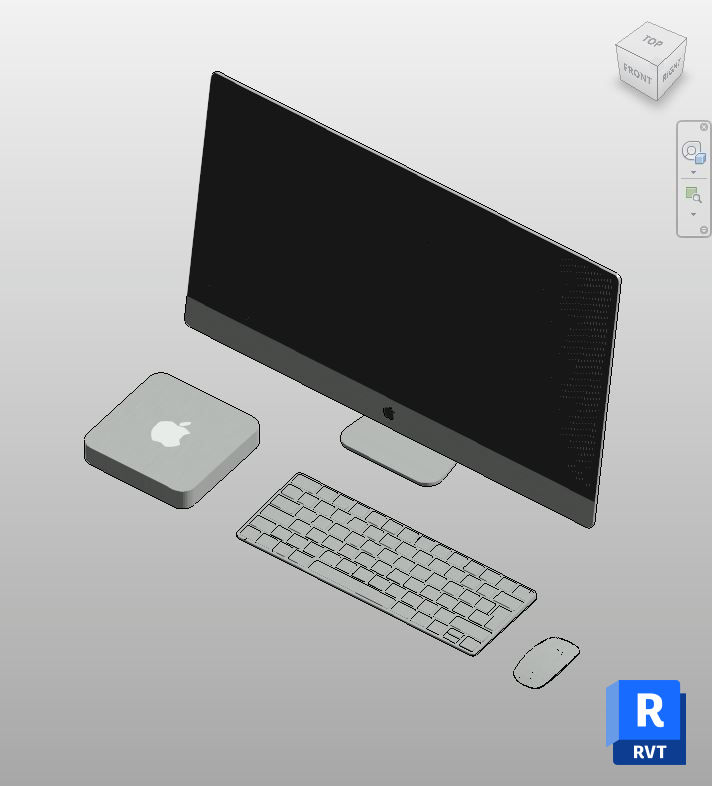 Silver Desktop Computer Set Revit Family | Boracity