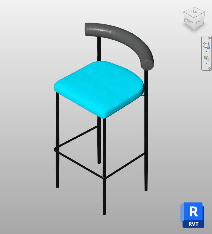 Aqua Upholstered Bar Stool Revit Family | Boracity