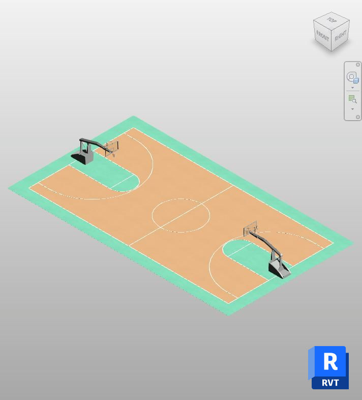 Parametric Indoor Basketball Court Revit Family | Boracity