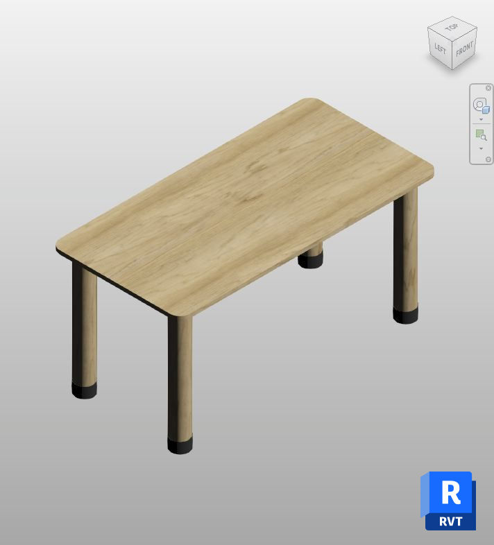 Light Oak School Table Revit Family | Boracity
