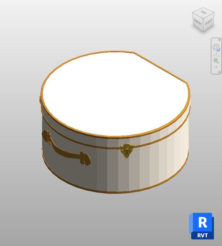 Vintage Beige Circular Trunk Revit Family | Boracity