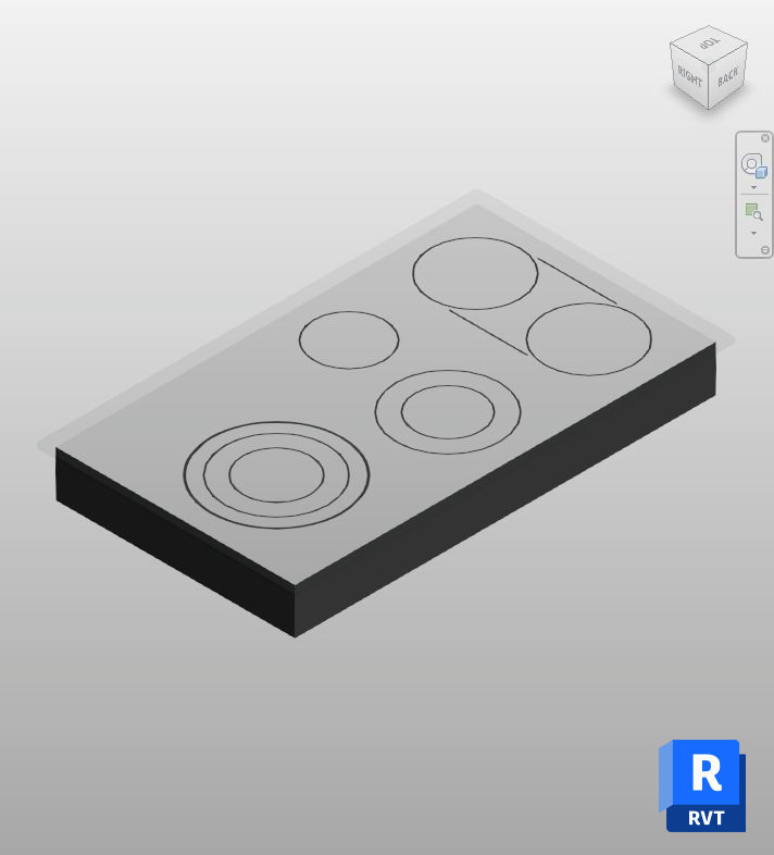 Sleek Black Glass Cooktop Revit Family | Boracity