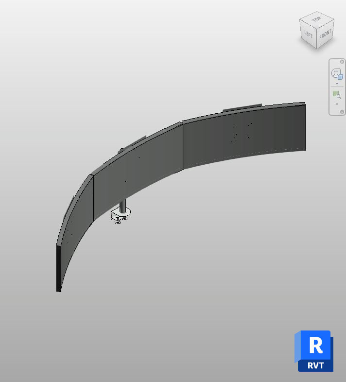 Black Curved Display Screen Revit Family | Boracity