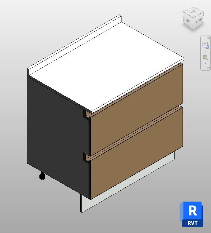 Two-Tone Double Drawer Base - Free Revit Kitchen Family | Boracity