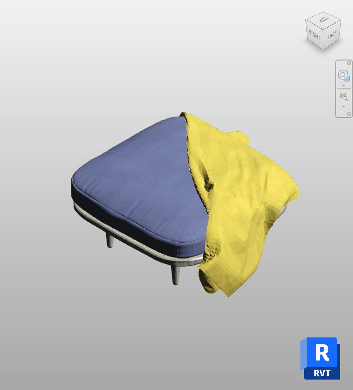 Elegant Blue Pouf Revit Family | Boracity