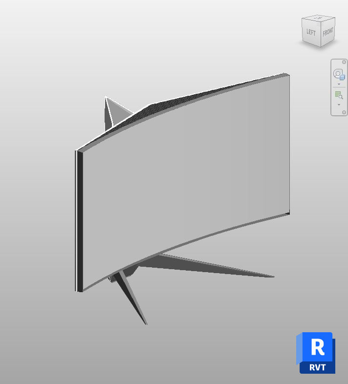 Curved Gaming Monitor Revit Family | Boracity