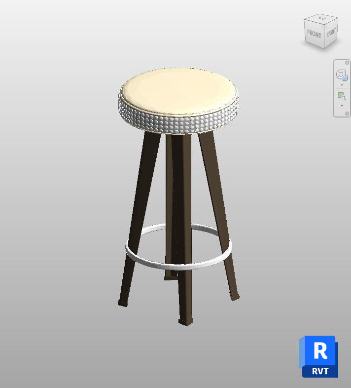 Download Textured Leather Bar Stool Revit Family | Boracity