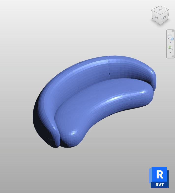 Download Blue Leather Curved Sofa Revit Family | Boracity