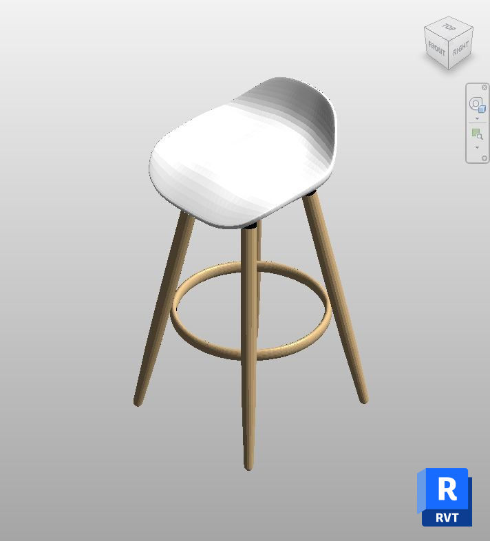 White Nordic Bar Stool Revit Family | Boracity