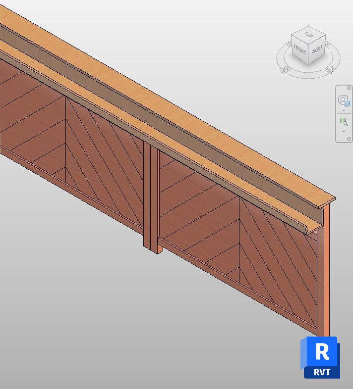 Chevron Wood Parapet Railing Revit Family | Boracity