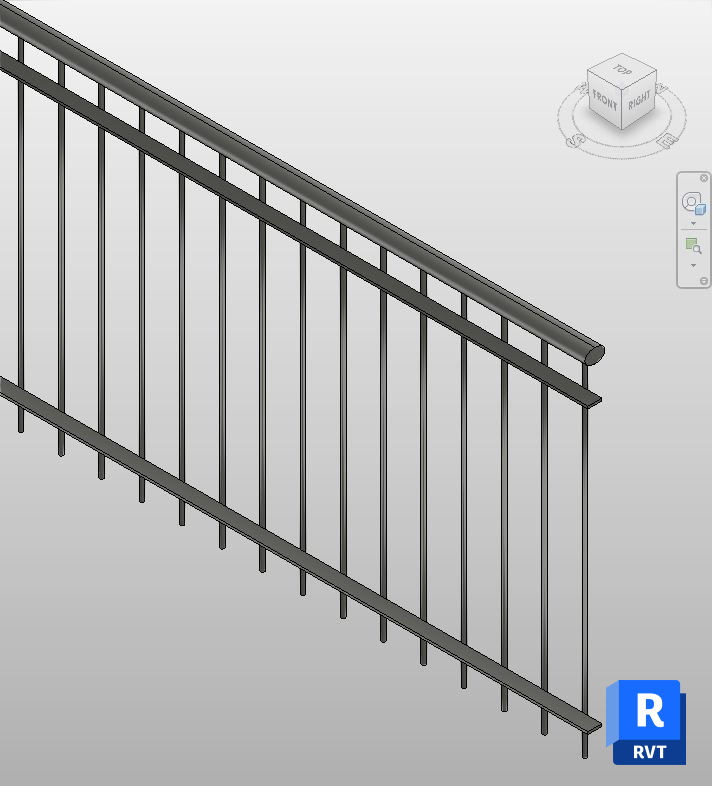 Download Black Steel Bar Railing Revit Family | Boracity