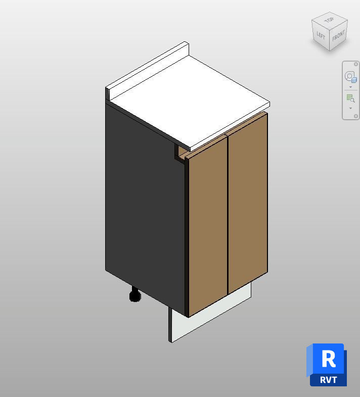 Two-Tone Short Base Cabinet Revit Family | Boracity